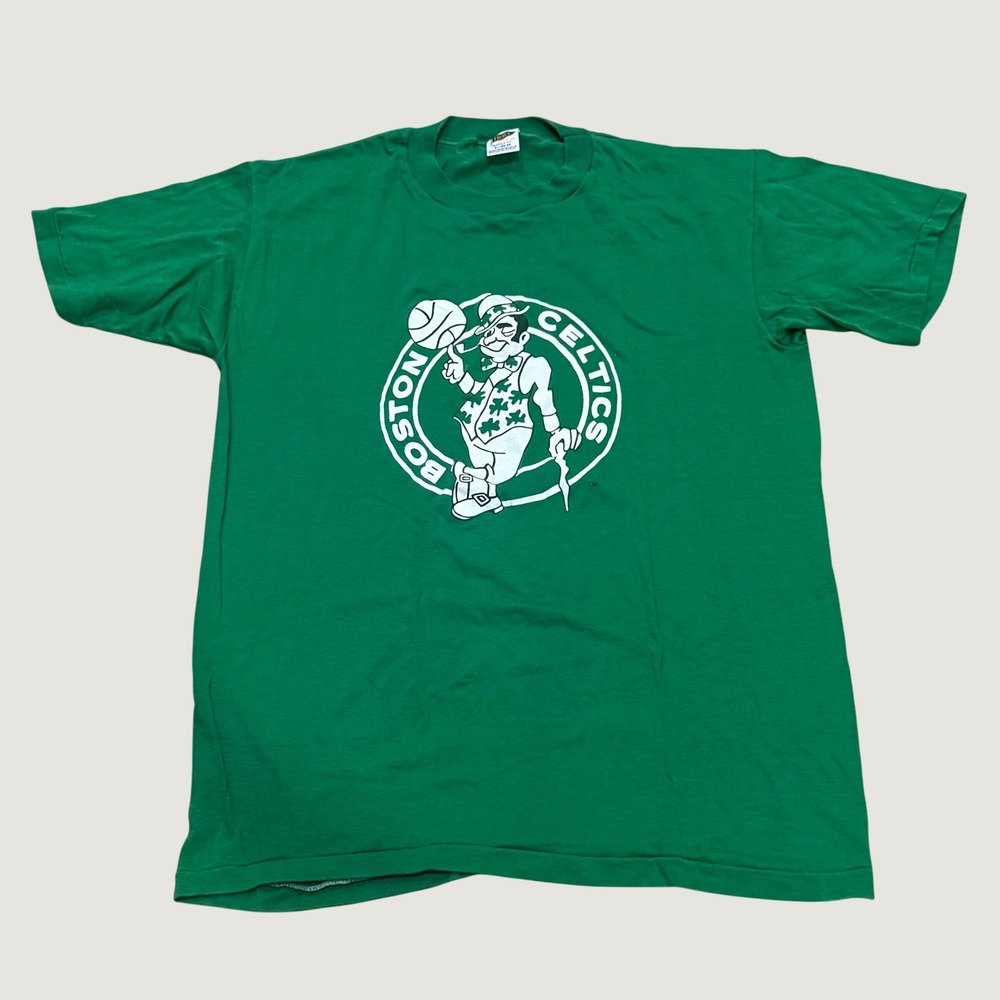 Trench Boston Celtics T Shirt Green Graphic XL Vintage Single Stitch Tee
